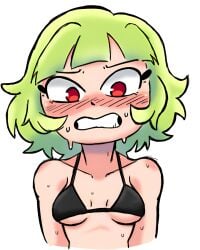bikini black_bikini black_bra bra cami_(fnafhs) fhs fhsz3r0 fnafhs fnafhs_z3ro fnafhsrule34 fnafhsxxx green_hair red_eyes short_hair z3star