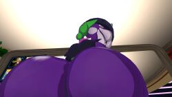 ass bubble_butt collar femboy gay hat huge_ass lips locke_(r-a-s-p) plant plump purple_skin spikes vr vrchat vrchat_avatar