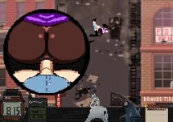 1boy beat_cop big_ass big_butt black_hair blowjob bouffant close_up clothed_sex cop cum_in_mouth cum_in_pussy cum_inside dark_skin dark_skinned_female deepthroat earrings interracial jack_kelly male on_model on_model_audio pale-skinned_male penis pixel_art police police_hat police_officer police_uniform rough_sex semen straight tagme theevilfallenone vaginal_penetration video