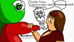 1boy 1boys 1girl1boy 1girls ? after_blowjob after_oral after_sex alien_boy amateur_artist apparition brown_hair brown_hair brunette_hair cum cum_apparition cum_in_mouth cum_magic cum_string female green_eyes green_skin heart_symbol human_girl human_woman i_laced_yo_shit interspecies kun_(surrealcock) laced meme meme_reference no_thoughts no_thoughts_head_empty oc ruby_(surrealcock) self_upload surreal surrealcock tagme this_shit_laced trace_(surrealcock) what_the_fuck_is_a_kilometer zero_braincells