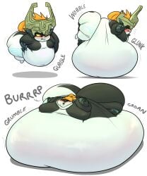 1girls ass belly belly_on_ground belly_overhang big_belly blonde_hair blush blush breasts fat fat_arms female female_focus female_only hips hyper hyper_ass hyper_belly imp large_ass large_belly large_breasts midna morbidly_obese morbidly_obese_female nintendo noh-buddy obese obese_female overweight overweight_female red_eyes shortstack stomach the_legend_of_zelda the_legend_of_zelda:_twilight_princess thick_thighs thighs weight_gain wide_hips yellow_sclera