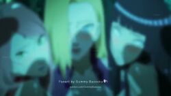 3girls 5boys animated artist_name black_hair blonde_hair blue_eyes breasts commentary forest green_eyes hyuuga_hinata ino_yamanaka konohagakure_symbol looking_at_viewer male_masturbation masturbation multiple_boys multiple_girls naruto_(series) naruto_shippuden nature outdoors patreon_username penis penis_shadow pink_hair sakura_haruno surrounded_by_penises sweat tagme untranslatable_commentary video