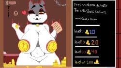 big_breasts furry goat goat_girl milf money pixel_art toriel toriel_(underfell)