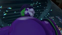 ass bubble_butt femboy gay hat lips locke_(r-a-s-p) plant plump purple_skin thick_thighs thigh_highs thighs