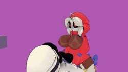 1futa 1girls 3d chubby_female chubby_futa cowgirl_position dark-skinned_female futa_on_female futanari large_ass large_breasts mario_(series) penetration shocked_expression shy_gal shygal_(cryptiacurves) small_breasts sweatshirts_(vrchat) vaginal_penetration vaginal_sex vrchat vrchat_avatar vrchat_model