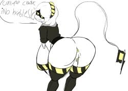 female female_only ghastlypann murder_drones robot_girl text_bubble v_(murder_drones)