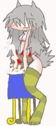 animal_humanoid animated awabug bodily_fluids breasts cake clothed clothing cum cum_in_food cum_on_food dessert food food_fetish food_penetration food_play footwear fur genital_fluids genitals gynomorph hair hi_res humanoid improvised_sex_toy intersex jackalope_humanoid lagomorph lagomorph_humanoid legwear leporid_humanoid mammal mammal_humanoid medium_breasts nipples partially_clothed pattern_clothing pattern_footwear pattern_legwear pattern_socks penetration penis rabbit_humanoid short_playtime simple_background socks solo striped_clothing striped_footwear striped_socks stripes thigh_highs