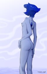 1girls ass blue_skin horny-oni lapis_lazuli_(steven_universe) nude short_hair small_breasts solo standing steven_universe