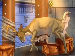 anal anal_sex animal_genitalia animal_penis antlers backlash91 balls big_penis bisexual blush bodily_fluids box breasts breath cervine cervine_genitalia cervine_penis container crane_(machine) cum cum_in_ass cum_in_pussy cum_inside deer erection female female_on_feral female_penetrated feral feral_penetrated feral_penetrating feral_penetrating_human garage_door genital_fluids genitals group group_sex hi_res hooves horn human human_on_feral human_penetrated human_penetrating human_penetrating_feral industrial_background interspecies large_insertion male male_on_feral male_penetrated male_penetrating male_penetrating_female male_penetrating_male mammal open_mouth panting penetration penis quadruped raised_tail sex shaded sheath size_difference spread_legs spreading stomach_bulge straight tail threesome tongue tongue_out trio vaginal_penetration vaginal_stretching warehouse yaoi zoophilia