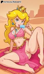 1girls accurate_art_style ai_generated arabian_clothes armpits belly belly_dancer belly_dancer_outfit big_ass big_breasts blonde_female blonde_hair blue_eyes blush bracelet breasts crown dessert earrings erect_nipples exposed_pussy female happy hi_res huge_breasts ice_cream jewelry keoenl licking licking_ice_cream light-skinned_female light_skin looking_at_viewer makeup mario_(series) midriff necklace nintendo nipples nipples_visible_through_clothing no_bra no_panties nude one_eye_closed parted_lips patreon perfect_body plump_lips pose posing princess princess_peach pussy pussy_juice royalty sexy_pose sitting super_princess_peach sweat sweating sweaty_body thick_thighs wide_hips