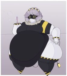 big_breasts breasts disassembly_drone exposed_fat_belly fat fat_female fat_girl fat_woman female female_focus female_only glitch_productions murder_drones obese obese_female robot_girl standing thick_thighs thighs v_(murder_drones) wide_hips