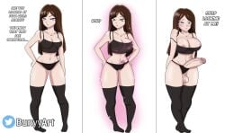 breast_expansion brown_hair futa futa_only futanari futanari_transformation transformation tsundere