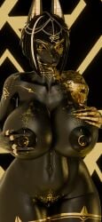 3d 6:13 absurd_res anthro anubian_jackal anubis anubis_(bom39) areola big_breasts black_areola black_body black_hair black_nipples black_sclera black_skin blender_(artwork) blender_cycles breasts canid canine canis deity digital_media_(artwork) egyptian_mythology english_text female genitals gold_markings hair hand_on_breast hi_res jackal looking_at_viewer mammal markings middle_eastern_mythology mythology nipples nude original original_character pussy solo standing text thick_thighs yellow_eyes