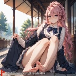 1girls ai_generated big_breasts breasts dress henhalla shiratori_aira shiratori_aira_(dandadan) solo solo_female young younger_female