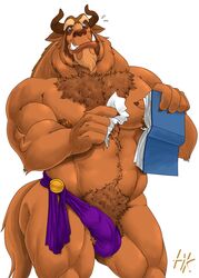 balls bara beast_(disney) beauty_and_the_beast disney gay male male_only muscles muscular penis solo solo_male zombiehk