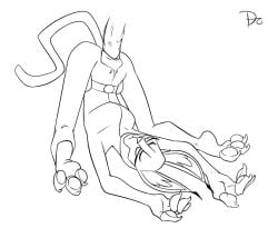 2024 3_fingers 3_toes anthro belt big_breasts big_ears big_fingers big_penis big_toes biped black_and_white breasts caracal_(genus) claws clitoris clothed clothed_anthro clothed_female clothed_sex clothing crooked_tail digital_drawing_(artwork) digital_media_(artwork) disembodied_penis duo eyebrows eyelashes feet felid feline female female_penetrated finger_claws fingerpads fingers from_front_position genitals handpaw inner_ear_fluff kara_(monkey_wrench) legs_up long_eyelashes long_legs looking_at_another's_penis looking_at_genitalia looking_at_penis lying male male/female male_penetrating male_penetrating_female mammal monkey_wrench_(series) monochrome mouth_closed no_irises on_back pawpads paws penetration penile penile_penetration penis penis_in_pussy piledriver_position pointy_ears prick_ears pupils pussy sex signature skinsuit spread_legs spreading tail three-quarter_view tight_clothing toe_claws toes torn_bodysuit torn_clothing torn_skinsuit tuft unimpressed vaginal_penetration vaginal_penetration vein veiny_penis zokva