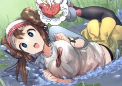 close_rim_open empty_eyes female hypno's_naptime hypnosis large_breasts magikarp mind_control on_side open_mouth pokemon rosa_(pokemon) saliva solo wet