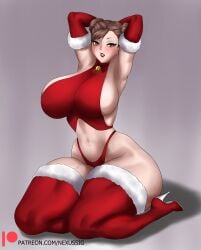 armpits arms_up big_ass big_breasts big_thighs christmas chun-li nexus-sig presenting revealing_clothes street_fighter