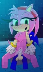 amy_rose amy_rose_(sonic_movie) blue_hair green_eyes hedgehog pink_hair sonic_(series) sonic_the_hedgehog