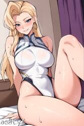 1girls ae8ty6 ai_generated bare_arms bare_legs bare_shoulders bare_thighs big_breasts blonde_hair blue_eyes clothed clothing color dagger_(marvel) dagger_(marvel_rivals) female female_focus female_only hi_res large_breasts light-skinned_female light_skin long_hair looking_at_viewer marvel marvel_rivals solo solo_female thick_thighs