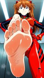 1girls asuka_langley_sohryu barefoot best_girl blue_eyes confident confident_female confident_smile dominant dominant_female domination feet female femdom foot_fetish foot_focus hair_ornament happy long_hair looking_down neon_genesis_evangelion orange_hair pilot_suit plugsuit pov_feet presenting_feet red_hair smelly_feet smile smiling smiling_at_viewer smug smug_face smug_smile soles standing standing_on_one_leg stepped_on stepping stepping_on_viewer sweat sweaty_feet teasing teenage_girl toes tsundere twintails twintails_(hairstyle) victory_pose