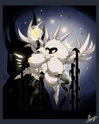 1girls 2025 absurdres ambiguous_gender anthro bayonet_(artist) big_breasts blush breasts cleavage cum cum_in_pussy cum_inside hollow_knight moth moth_girl multi_eye penetration questionable_consent radiance_(hollow_knight) restrained restrained_by_tentacles shade_lord tentacle tentacle_monster tentacle_sex thick_thighs thighs wings yellow_eyes