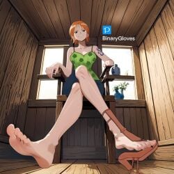 feet heels nami_(one_piece) one_piece