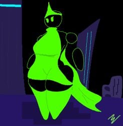 databrawl dress female female_only floating_arms floating_head green_clothing no_hair pixel_art princess program_(databrawl) therandombee thighhighs thighs