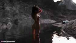 1girls 3d emperorp female female_only large_breasts long_hair nude nude_female outdoor outdoor_nudity outdoors outside pinup slushe_(website) solo solo_female standing standing_in_water tagme water wet wet_hair wet_skin