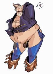 1boy angel_(kof) angel_(kof)_(cosplay) beard big_belly bulge chaps cosplay cropped_jacket crossdressing crossdressing_male fat_man goldlewis_dickinson guilty_gear guilty_gear_strive king_of_fighters male male_only manly_crossdresser sunglasses toniredgrave