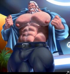 balls bara bara_tiddies bara_tits barazoku big_pecs gay hairy huge_pecs large_pectorals male male_only manboobs massive_pecs moobs muscles muscular overwatch penis reinhardt zombiehk