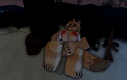 anthro backpack breasts female fennec fennec_fox fingering fox furry gun lactating looking_pleasured masturbation pink_nipples pink_pussy pussy_juice pussy_juice_drip ravenuwu roblox self_upload super_animal_royale