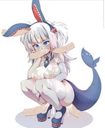 alternate_breast_size big_breasts cum fish_tail gawr_gura high_heels hololive hololive_english hololive_myth holomyth penis rabbit_ears slugbox stockings tagme virtual_youtuber