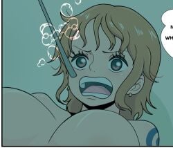 1girls brown_eyes cropped drowning female female_only human mrpheromones nami_(one_piece) one_piece orange_hair peril preview shocked_expression solo thriller_bark underwater underwater_peril