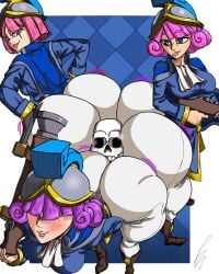 2d 2d_(artwork) 3girls alternate_ass_size alternate_body_type ass ass_bigger_than_head ass_focus ass_sandwich bendraws big_ass big_breasts blushing bottom_heavy bubble_ass bubble_butt clash_(series) clash_royale enormous_ass fat_ass female_focus female_only gigantic_ass hair_over_eyes huge_ass massive_ass phat_ass pink_hair round_ass round_butt seductive_eyes seductive_look seductive_smile size_play thick_ass thick_thighs three_musketeers_(clash_royale) trio trio_female wide_thighs