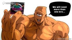 burankoprn male male_only gay bara allen_the_alien cyclops orange_skin orange_body condom muscular muscular_male solo invincible invincible_(tv_series)