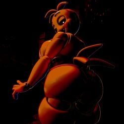 3d 3d_(artwork) 3d_model animatronic animatronic_female beakless big_breasts butt butt_focus chicken chicken_girl female five_nights_at_freddy's five_nights_at_freddy's_2 fnaf phasianid robot robot_girl scottgames solo stickynotess toy_chica_(fnaf) toy_chica_(octal) yellow yellow_skin