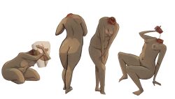 guro reverse_blowjob blowjob throat_fuck drinking headless headless_woman blood filth_(artist) naked_female breasts decapitated