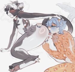 2026 absurd_res anal andromorph andromorph/male anthro anus big_butt blush bodily_fluids butt canid canine canis domestic_dog duo felid femboy fur genitals hair hi_res humanoid_genitalia intersex intersex/male kiki_(yamorio) leopard looking_at_viewer male mammal nude open_mouth oral pantherine penetration perineum raised_tail rear_view rimming sex snow_leopard tail thick_thighs vaginal vulva yamorio