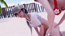 3d 3d_animation aerith_gainsborough animated anus ass beach bikini black_hair bottomless bottomless_female brown_hair cap erection female final_fantasy_vii final_fantasy_vii_remake getting_erect jessie_rasberry male navel nude nude_male ponytail pussy sex testicles tifa_lockhart toes uncensored vaginal_penetration video yuffie_kisaragi