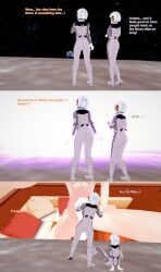 original oc original_character xavier_huge xavierhuge 1boy abs cum 2girls giant_male huge_cock male muscular_male muscular nude penis planet space moon shrinking 3d english_text text koikatsu shrunken_female size_difference