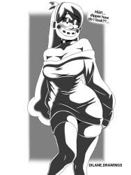 gravity_falls mabel_pines grown_up tight_clothing tight_clothes big_breasts choker thick_thighs thick thighhighs shoulderless_sweater virgin_killer_sweater dilane93 eyeshadow asking_viewer smiling_at_viewer seductive_look seductive_pose shoulderless_topwear braces