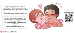 1boy 1girls amputee brown_hair collar drool drooling english_text female green_eyes groping_breasts hand_on_breast heart-shaped_pupils male nimbletail open_mouth qr_code text