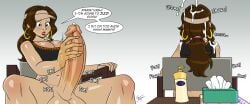 1futa 1girl 2koma aeolus06 announcing_orgasm applying_lotion arm_rest black_sports_bra bottomless brown_skin chair cum_on_body cum_on_bystander cum_on_hair cum_on_self dark-skinned_futa ejaculation embroidery erection fap_(sound_effect) fapping feet_out_of_frame freckles futanari gold_earrings gold_hoop_earrings hoop_earrings imminent_ejaculation imminent_orgasm leaning_back looking_ahead looking_at_penis looking_at_self lotion lotion_bottle low_ponytail magazine masturbation moan moaning multiple_views on_chair orgasm parted_lips penis penis_focus plap precum projectile_cum public_masturbation rachel_(eachminister) shiny_skin sitting sound_effects sports_bra spread_legs table talking tan tan_body tan_skin testicles tissue_box traditional_clothes visor_cap waiting_room worried