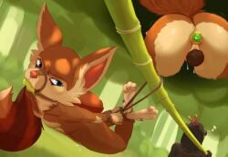 absurd_res acorn angry anthro bamboo bdsm bear blizzard_entertainment bodily_fluids bondage bound breasts butt buttplug dangling dota duo female female/female food forced fruit genital_fluids genitals hi_res hogtied hoodwink_(dota) hoodwinkhuffer looking_back mammal nude nut_(fruit) pandaren penetration plant plug_(sex_toy) rear_view sex_toy small_breasts snarling valve vulva warcraft world_of_warcraft