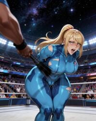 ai ai_art ai_generated angry angry_expression angry_face angry_female arena attitude_adjustment audience bdsm bdsm_gear bdsm_room big_breasts big_pussy bit_tits blonde_female blonde_hair blue_bodysuit bodysuit bondage breasts brutal cameltoe cameltoe_leggings cameltoe_spandex captured clitoris_bondage clitoris_torture clitoris_whipped cumming cumming_in_clothes damsel_in_distress dark-skinned_male dazed defeat defeated defeated_heroine distress duo embarrased_horny embarrassed embarrassed_female enjoying_punishment enjoyment extreme_pleasure female female_focus flogger flogging gameover helpless helpless_female high_heels impact interrogation interrogation_pov leaning_forward legs_apart locked_arms locked_up male masochism masochist metroid motion_blur nipples nipples_visible_through_clothing orgasm orgasm_face orgasm_from_pain overstimulation pain perfect_body pov pov_eye_contact pov_whipping public public_exposure public_humiliation public_orgasm public_punishment public_squirting public_use puffy_pussy punished punishment pussy_whipping restrained restrained_female restrained_wrists restraints ripped_bodysuit ripped_clothes ripped_clothing ripped_leggings samus_aran shaking shaking_orgasm shaved_pussy slave squirt squirting stiff_nipples struggle struggling surprised_expression tied_up torture tortured trembling_for_pleasure wet wet_clothing wet_pussy whip whipped whipped_clit whipped_clitoris whipping whipping_pov wide_hips wide_legs wide_thighs zero_suit zero_suit_samus