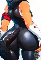 agata_(fortnite) ai_generated ass ass_focus big_ass cameltoe cat_ears cat_girl catgirl curvy female fortnite fortnite:_battle_royale gloves huge_ass jumpsuit mixxiru neko parody plump pussy sneakers
