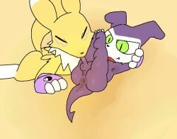 1boy 1boy1ambiguous age_difference ambiguous_gender animated anthro anthro_only anus balls ballsack blowjob digimon digimon_(species) dominant dominant_male fellatio furry furry_only gif impmon larger_ambiguous legs_up male male/ambiguous micropenis neck_tuft penis penis_in_mouth pixel_animation pixel_art purple_body purple_skin renamon sex short_playtime shorter_than_10_seconds simple_background size_difference small_balls small_penis small_testicles smaller_male submissive submissive_ambiguous sucking sucking_penis watermelon_(artist) white_body white_fur yellow_body yellow_fur young younger_male