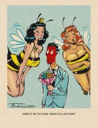 1boy 2girls big_ass big_breasts breasts curvaceous curvy curvy_figure digital_media_(artwork) female hips huge_ass huge_breasts large_ass large_breasts legs light-skinned_female light_skin male male/female mature mature_female mature_male mr._toon original original_character original_characters slim_waist straight thedarkcartoon thick thick_hips thick_legs thick_thighs thighs voluptuous waist wide_hips wings bee_humanoid bee_girl insect_wings insect_girl