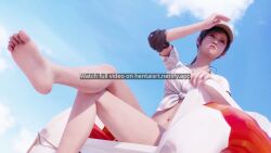 3d 3d_animation aerith_gainsborough animated beach bikini black_hair bottomless bottomless_female brown_hair cap dark-skinned_male feet female final_fantasy_vii final_fantasy_vii_remake getting_erect jessie_rasberry navel nude nude_male penis ponytail pussy soles sound testicles tifa_lockhart toes uncensored video yuffie_kisaragi